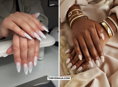 Lovely Milky White Almond Nails Designs