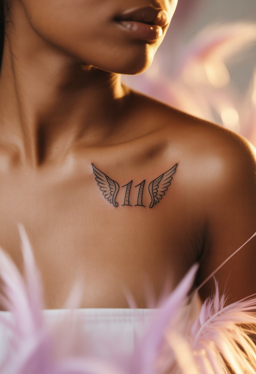 Angel Number “111” Collarbone Tattoo
