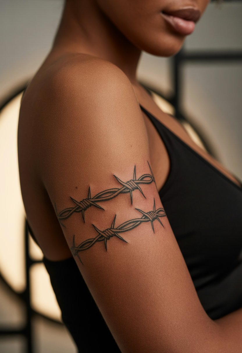 Barbed Wire Arm Band Tattoo