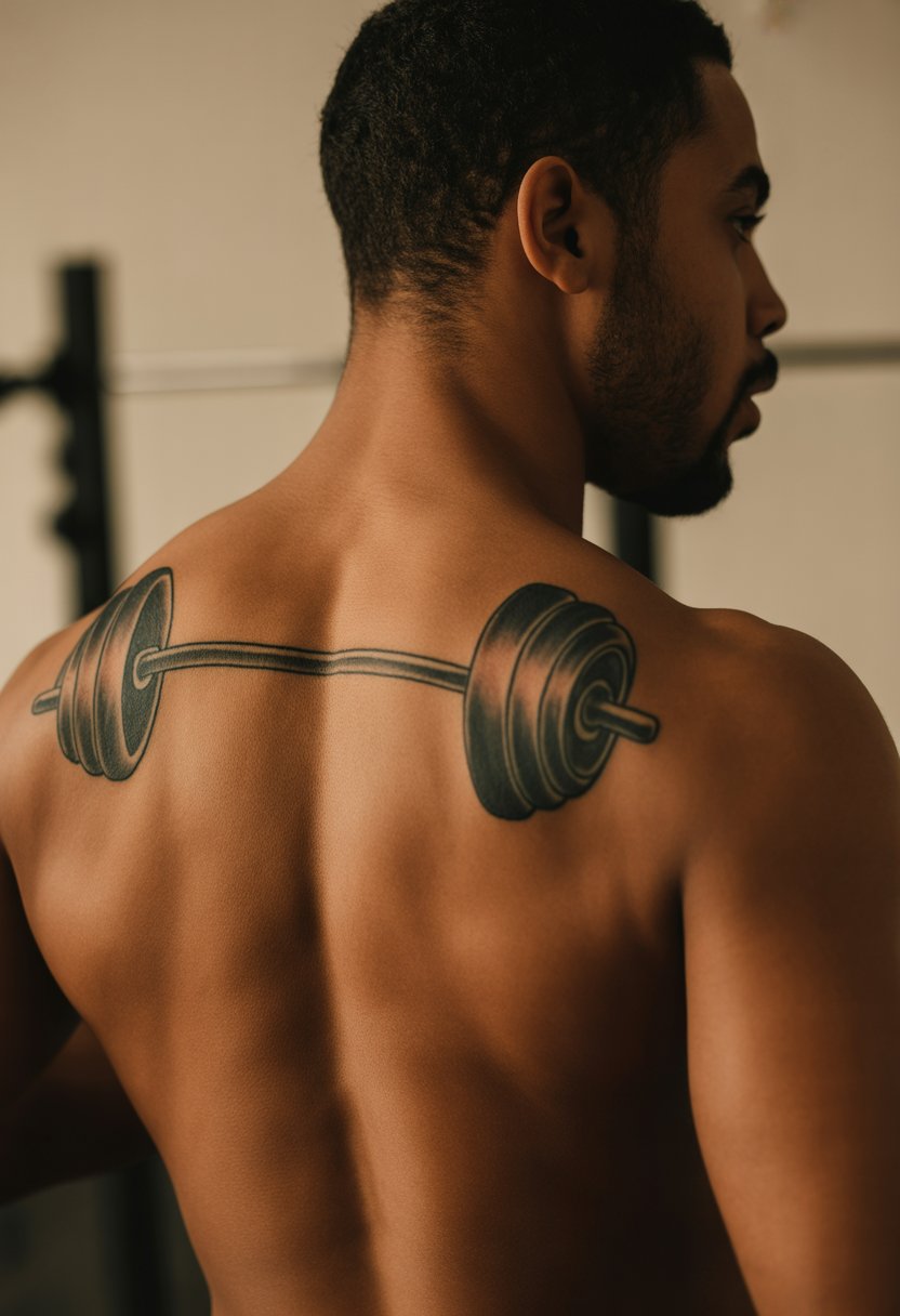Barbell Spine Tattoo