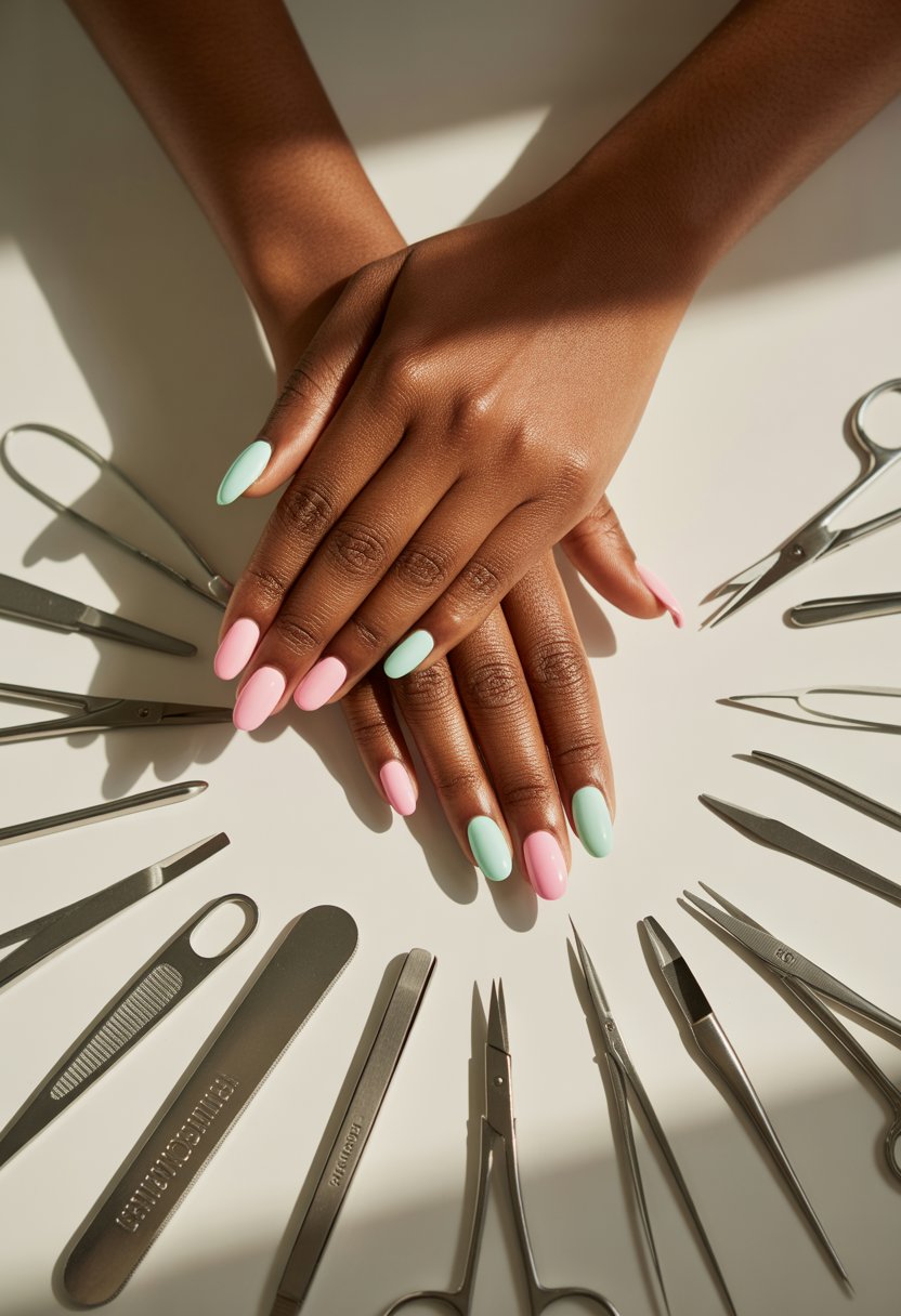 Bold K-Pop Chrome Accent Nails