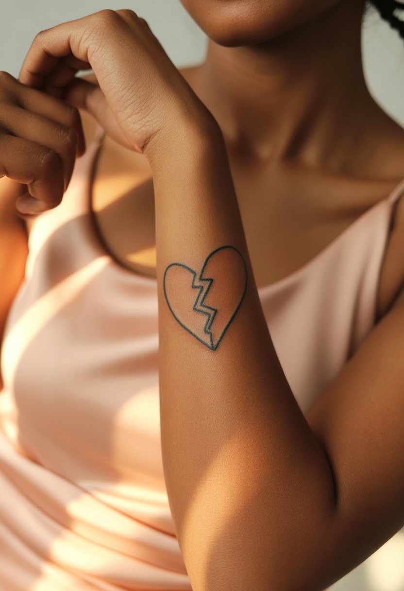 Broken Heart Forearm Tattoo