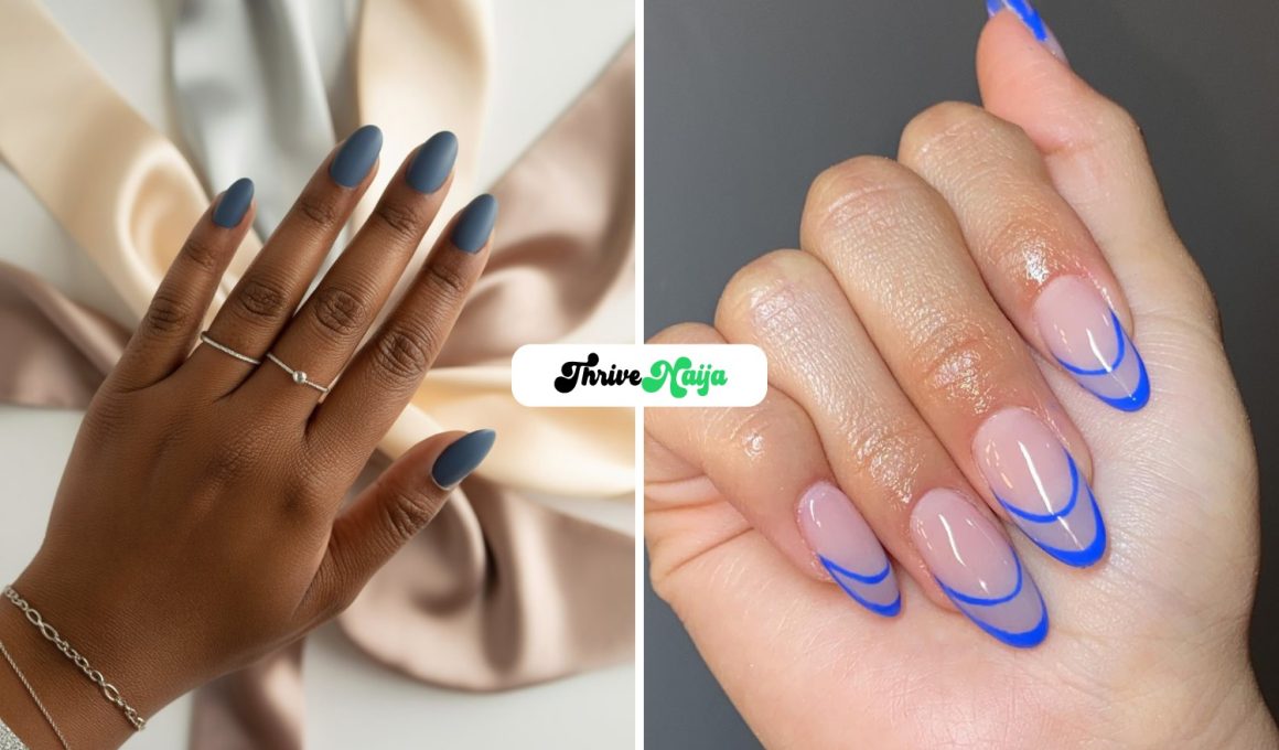 Cutest Blue Almond Nail Designs