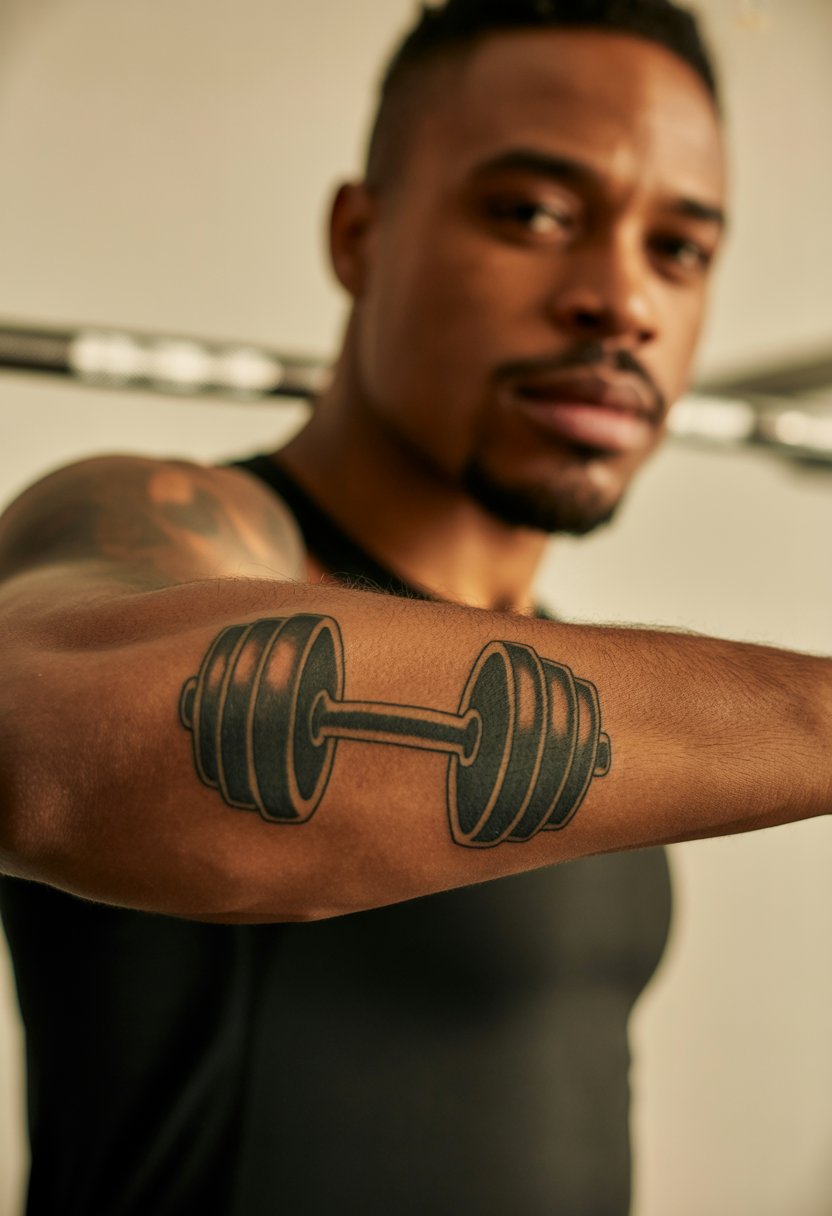 Dumbbell Forearm Tattoo