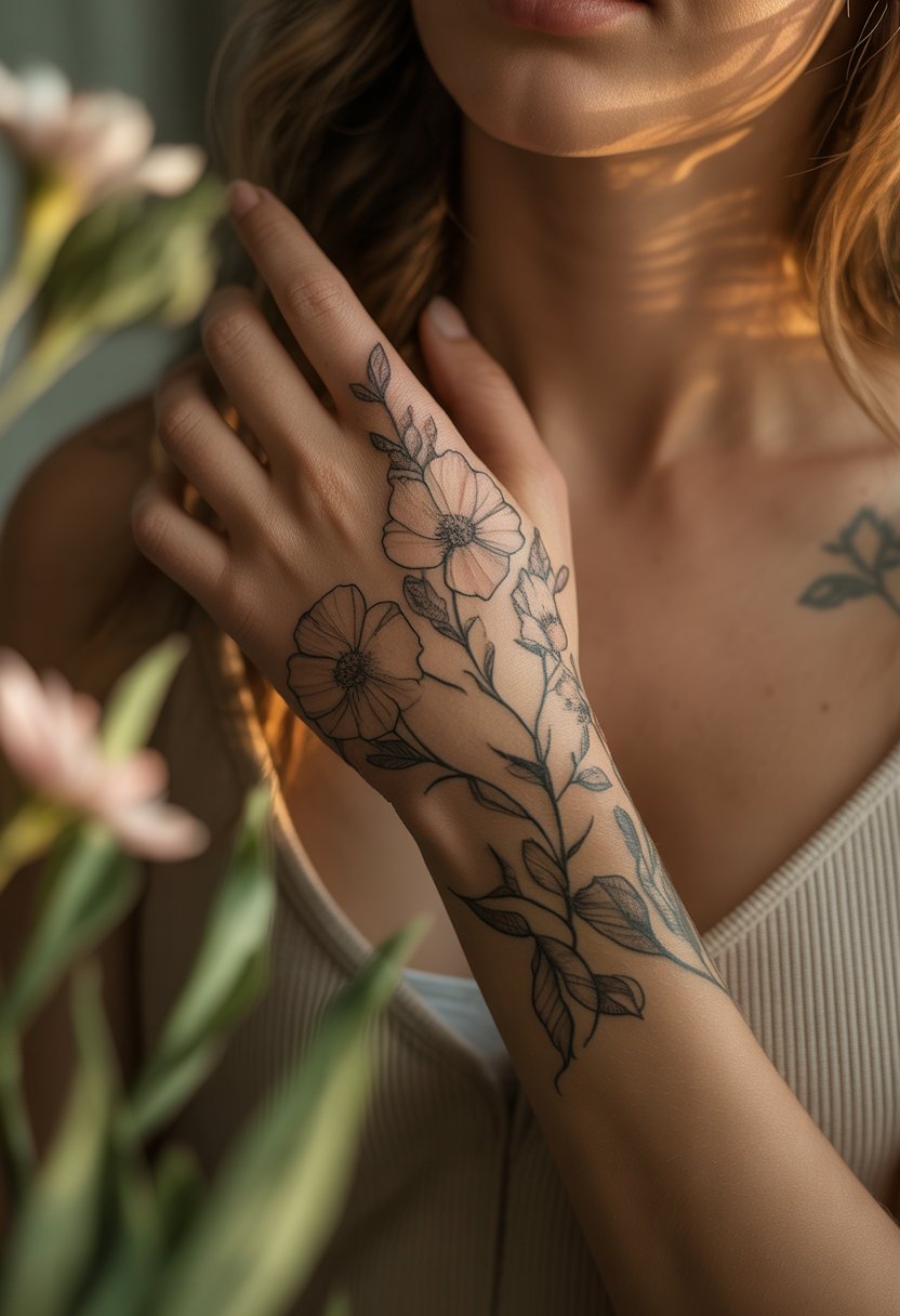 Elegant Floral Hand Piece