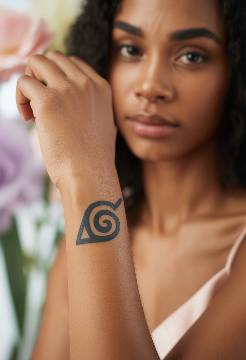 Hidden Leaf Village Symbol Wrist Tattoo
