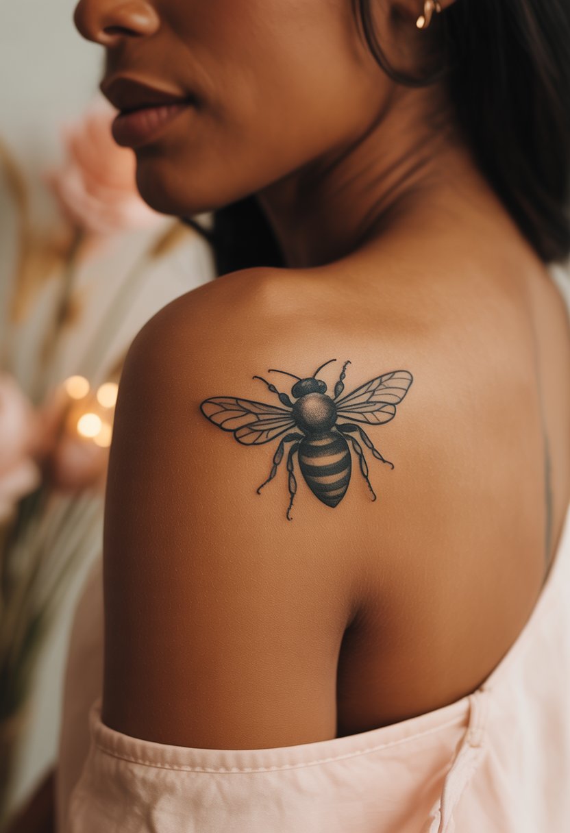 Honey Jar Shoulder Blade Tattoo