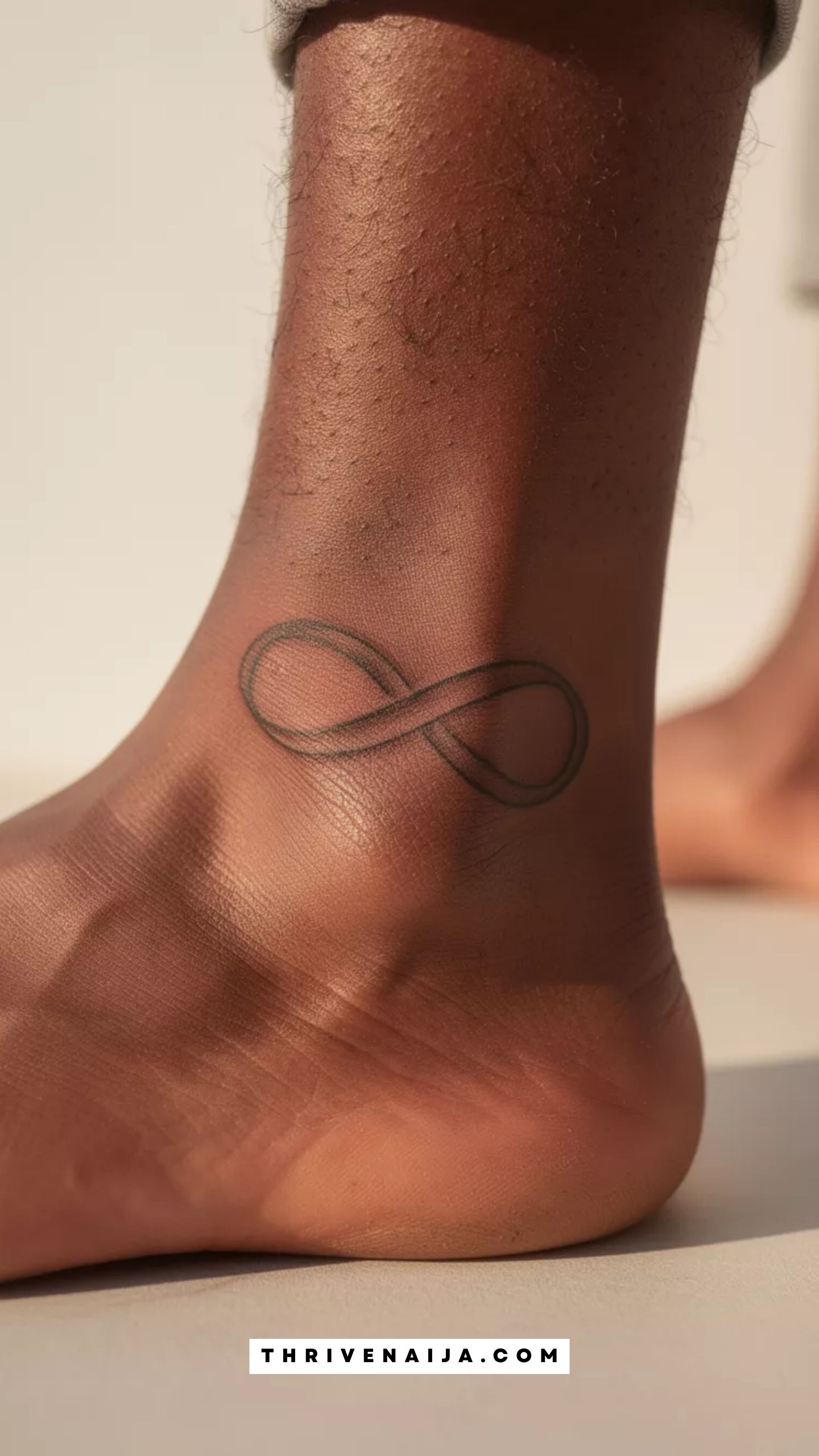 Infinity Knot With Initials Ankle Tattoo