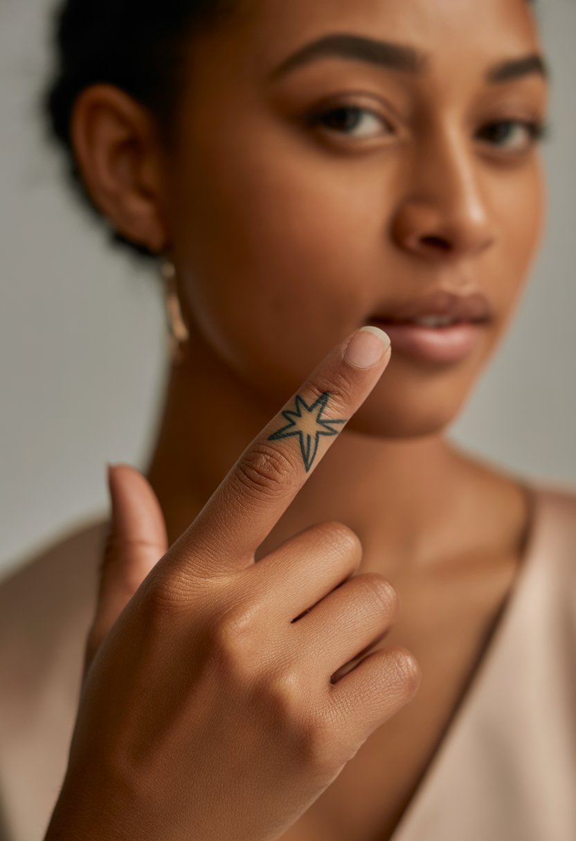 Little Star Flash Finger Tattoo
