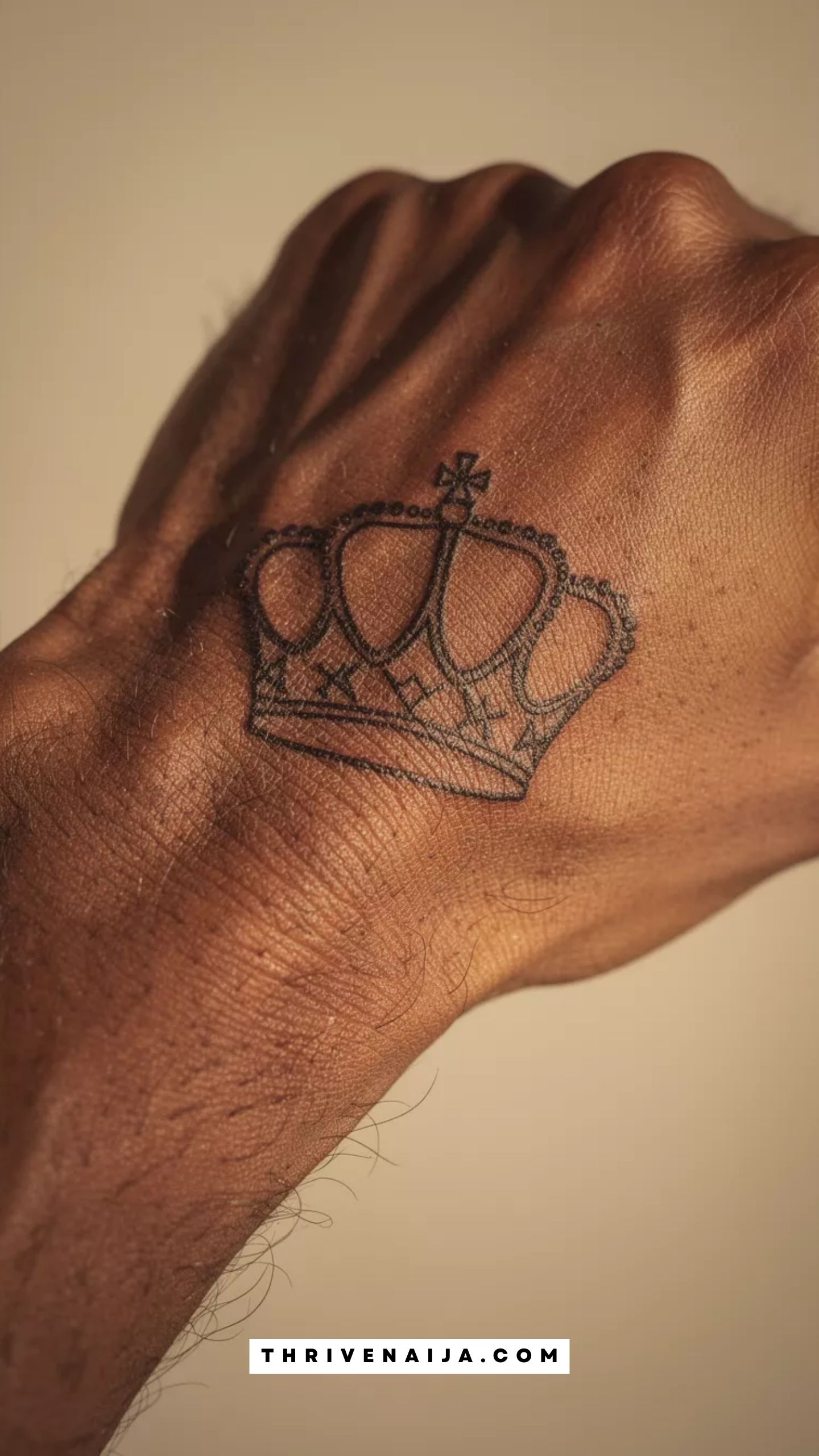 Matching Crown Outline Wrist Tattoo