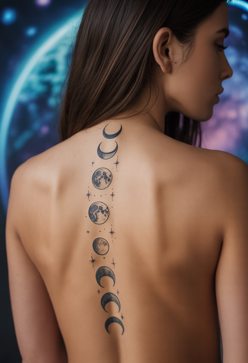 Moon Phase Spine Line