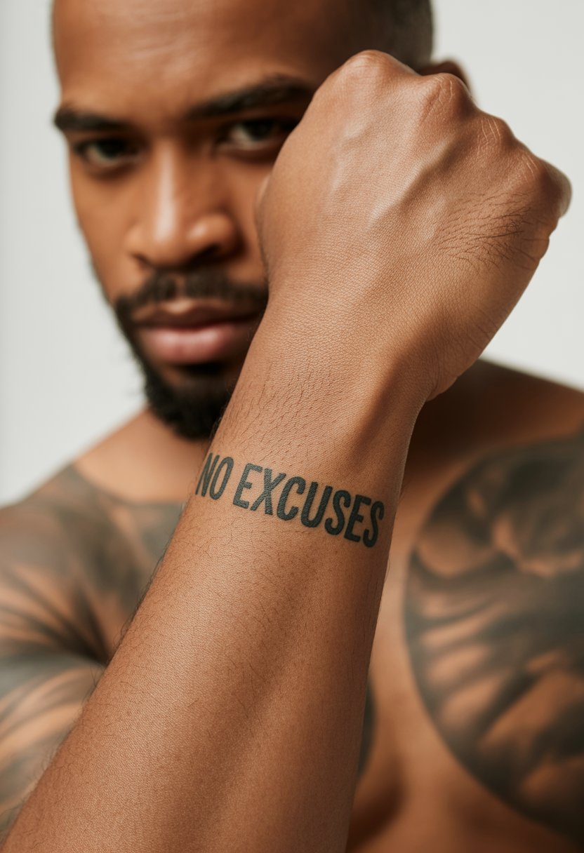 “No Excuses” Wrist Tattoo