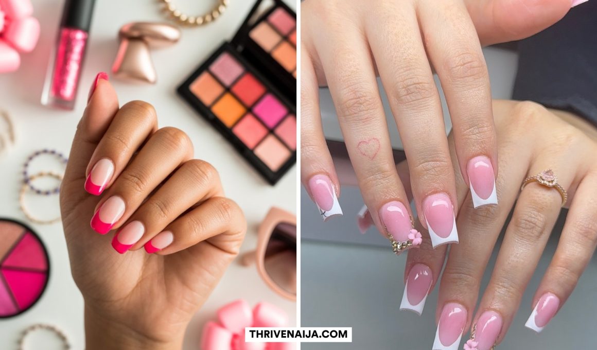 Pink French Tip Nails Design Ideas