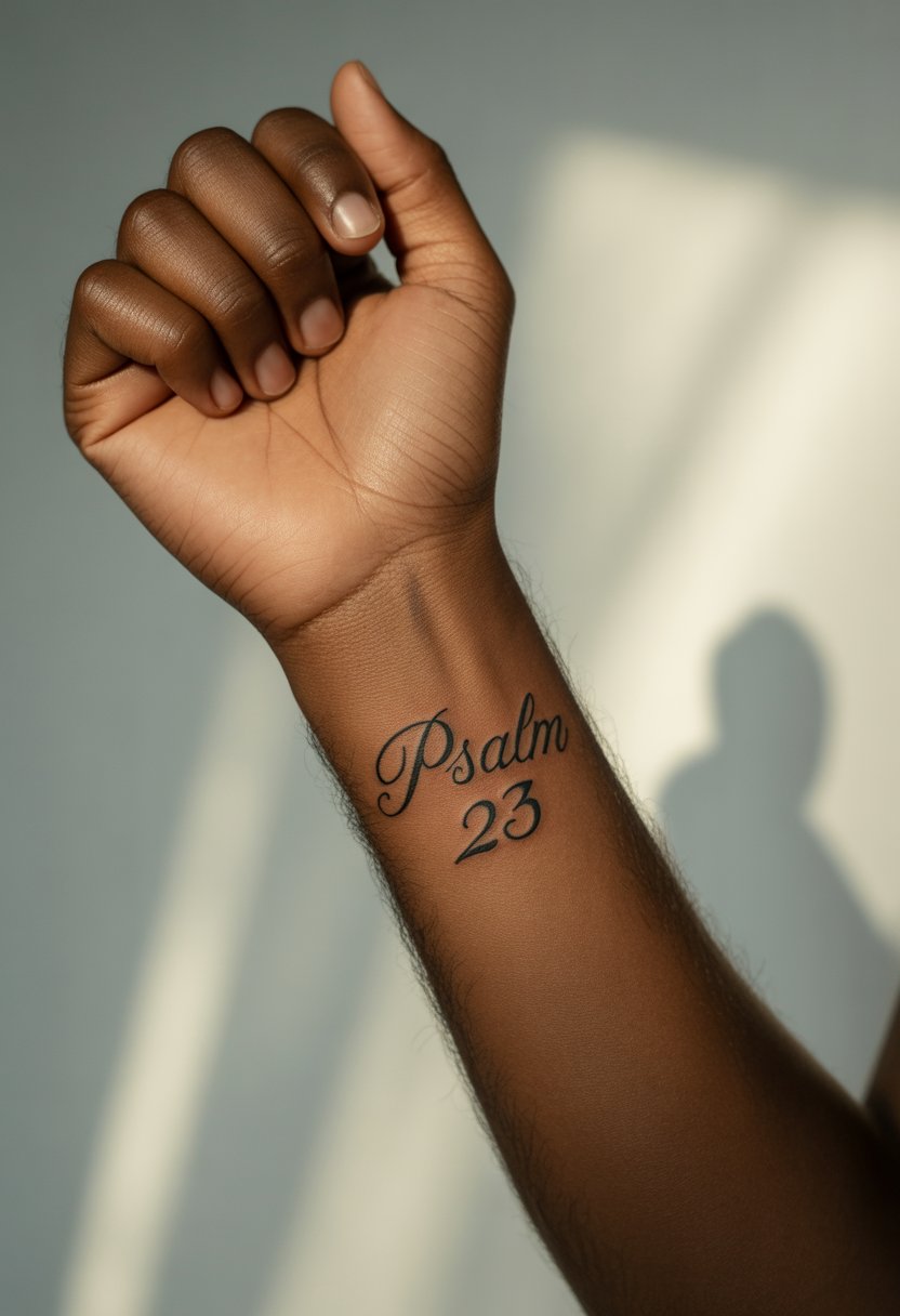 Psalm 23” Wrist Tattoo