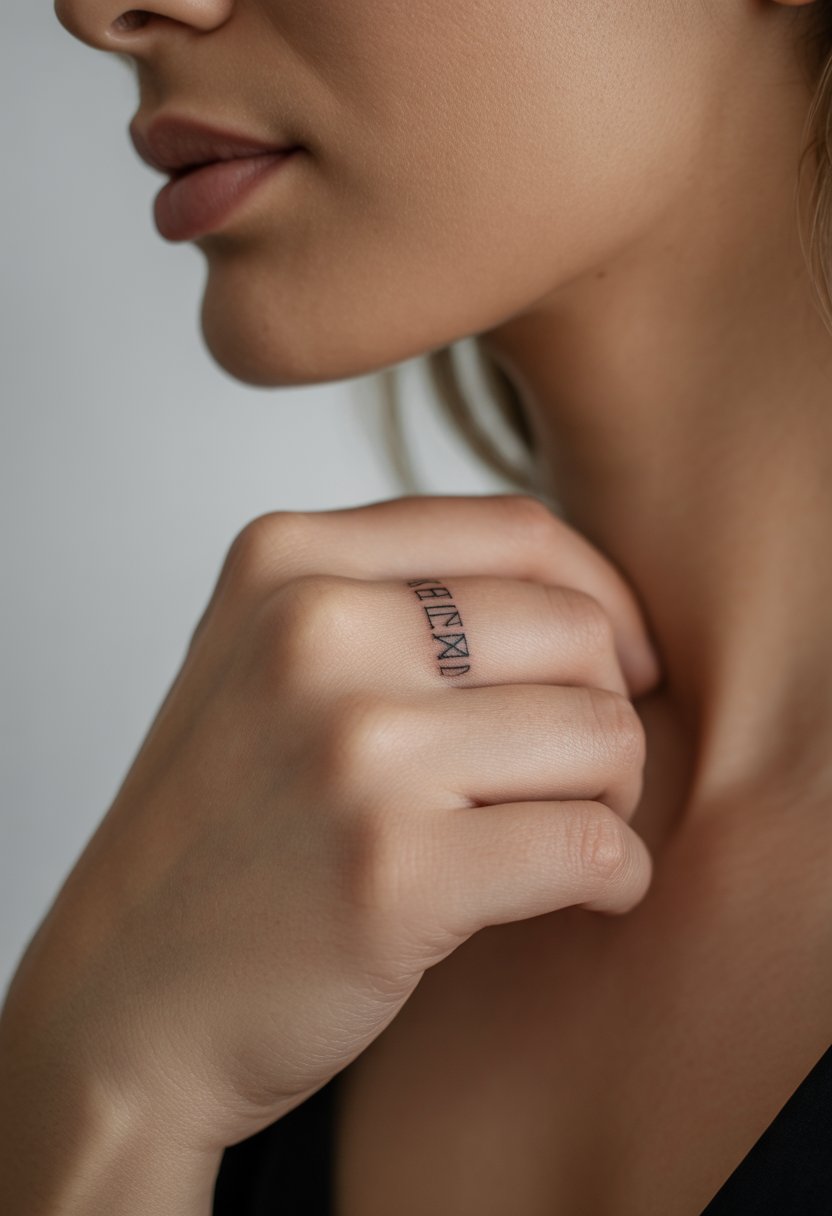 Roman Numerals Across the Hand