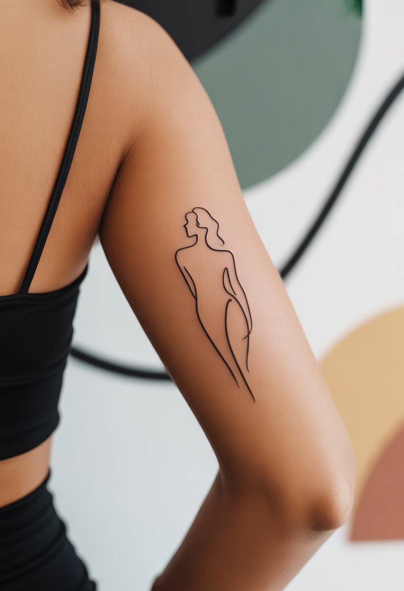 Single-Line Woman Silhouette