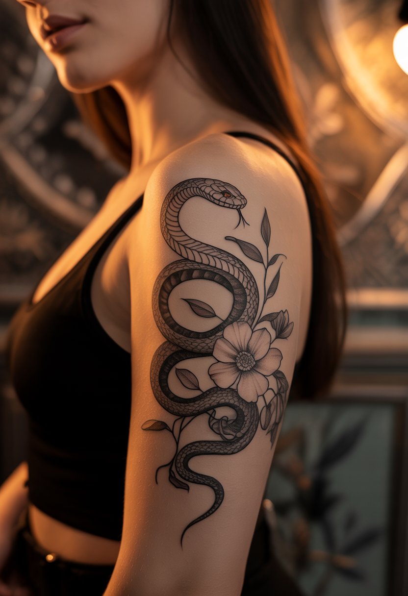 Snake + Floral Fusion