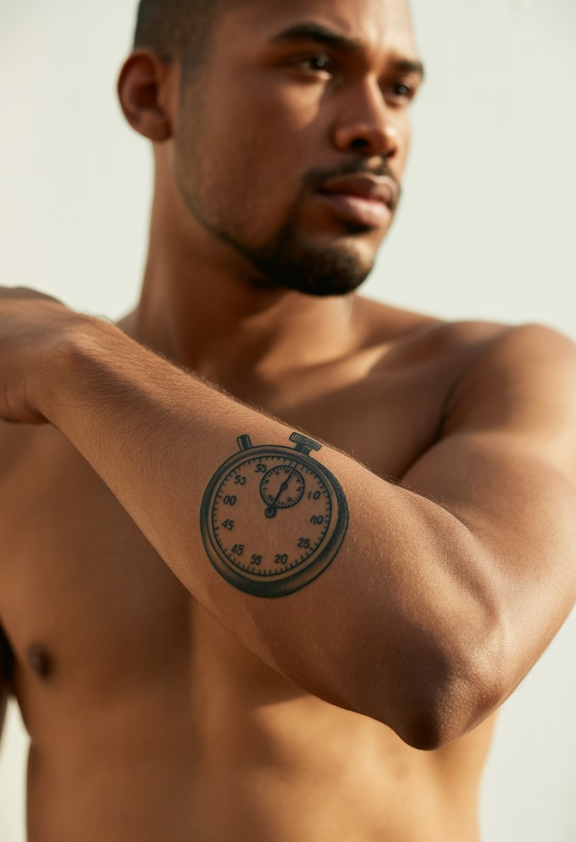 Stopwatch or Timer Forearm Tattoo