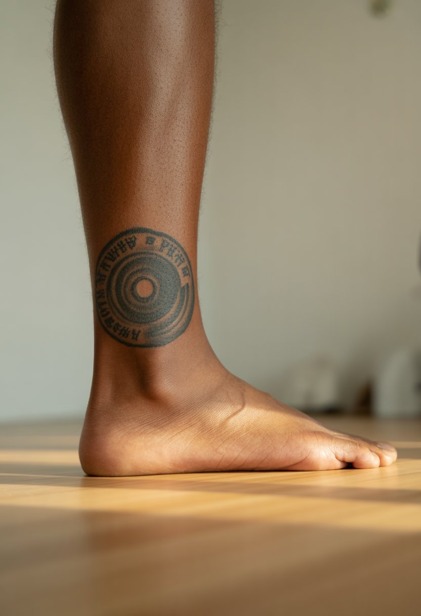 Weighted Plate Ankle Tattoo