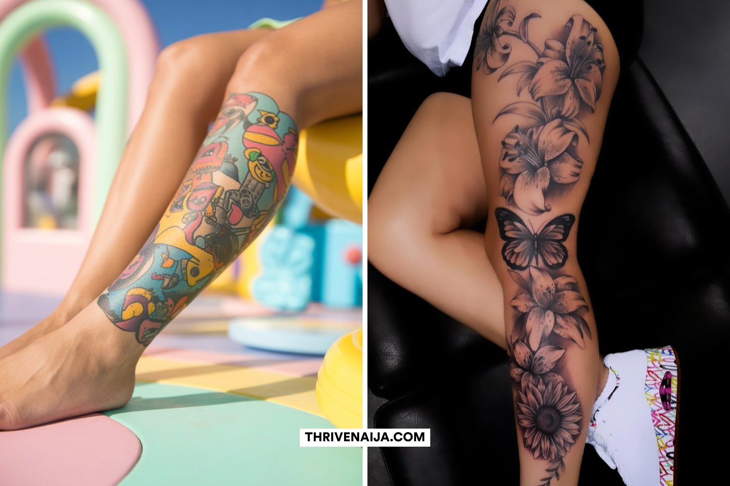 20 Cute Women Leg Sleeve Tattoo Ideas | ThriveNaija