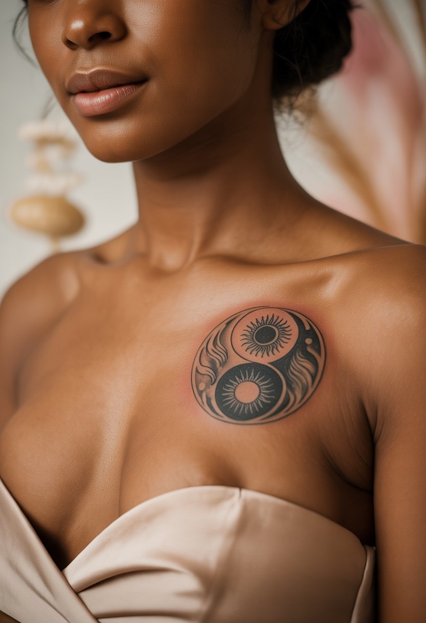 Yin-Yang Sun and Moon Rib Tattoo