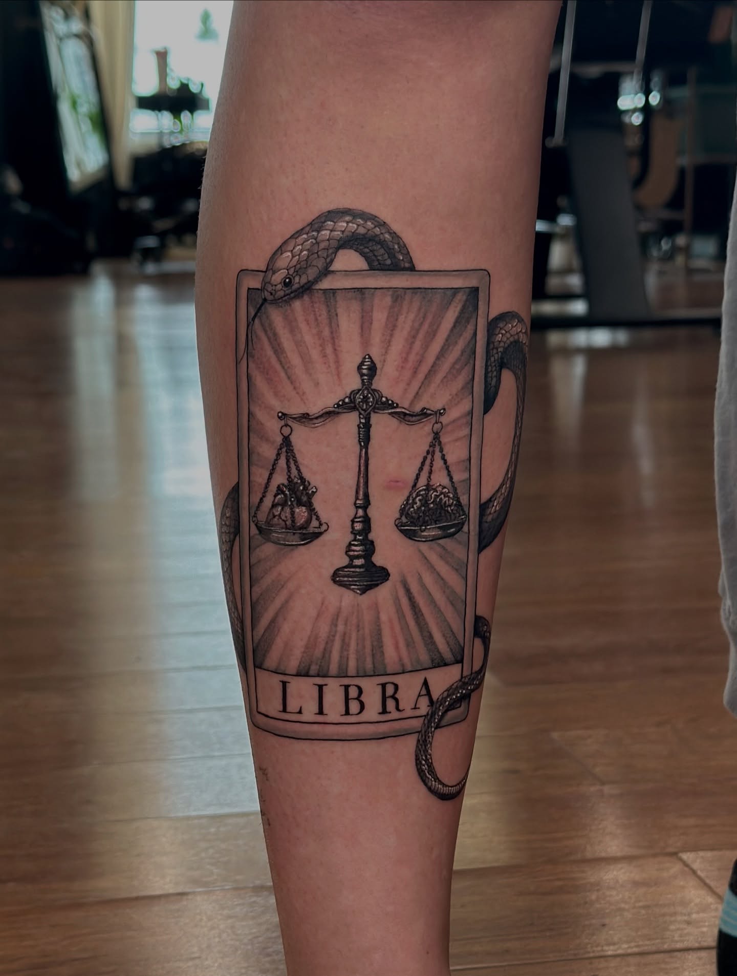 Custom Libra Tarot Tattoo