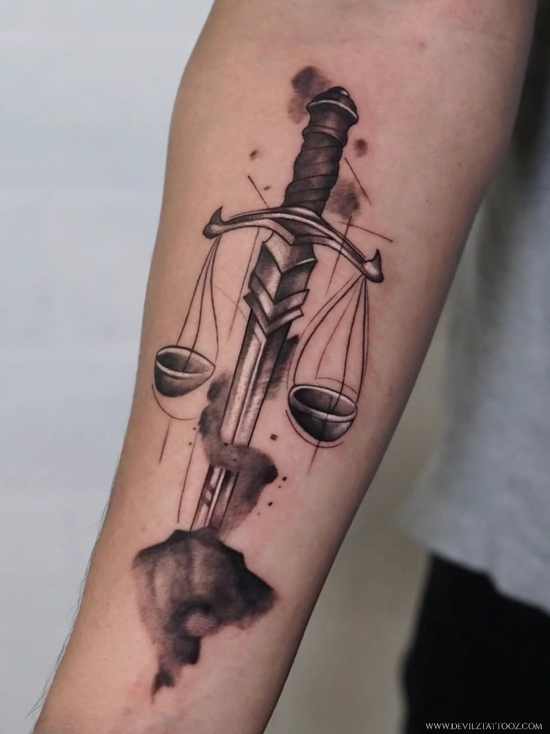Clean Lines Libra Tattoo