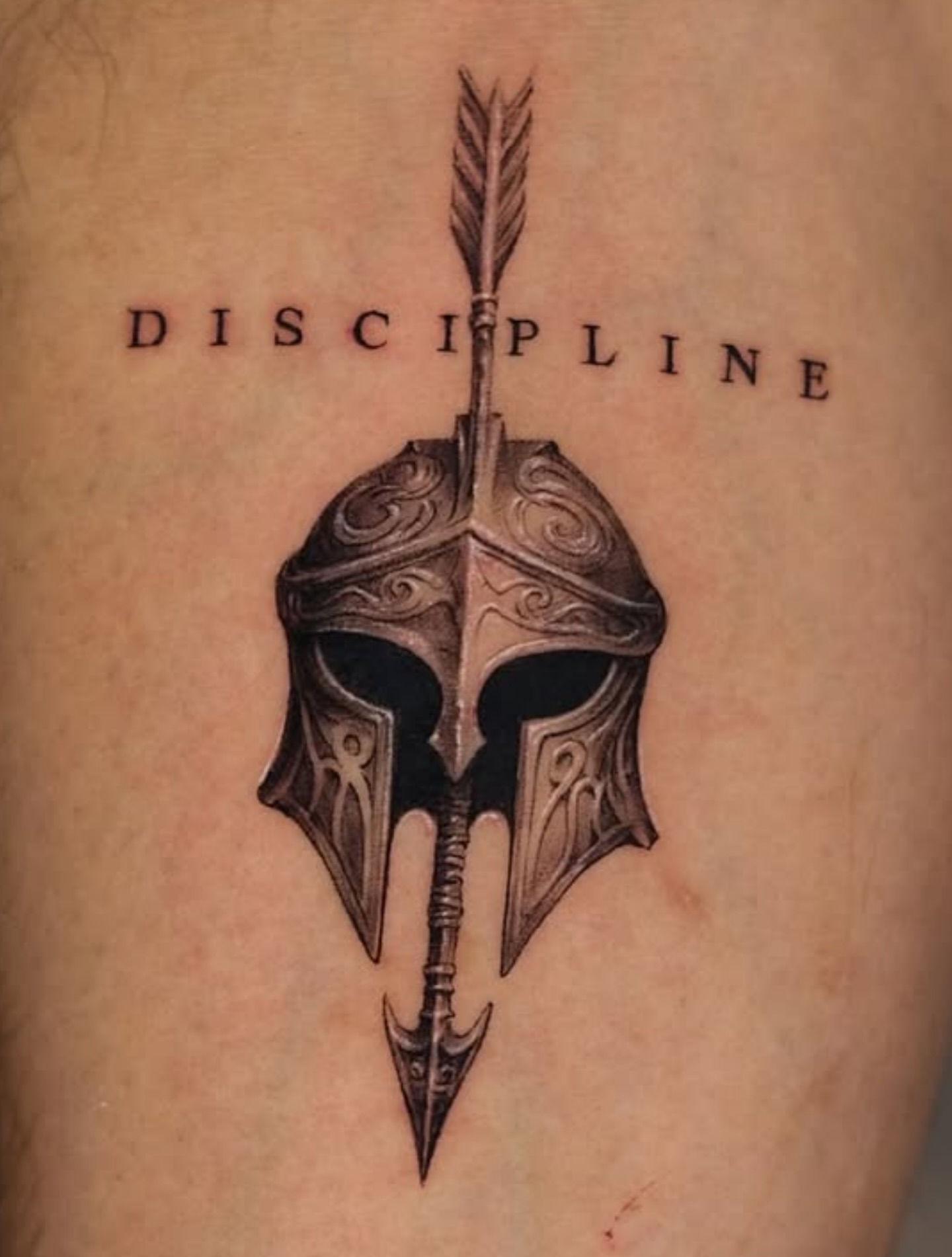 Warrior and discipline tattoo