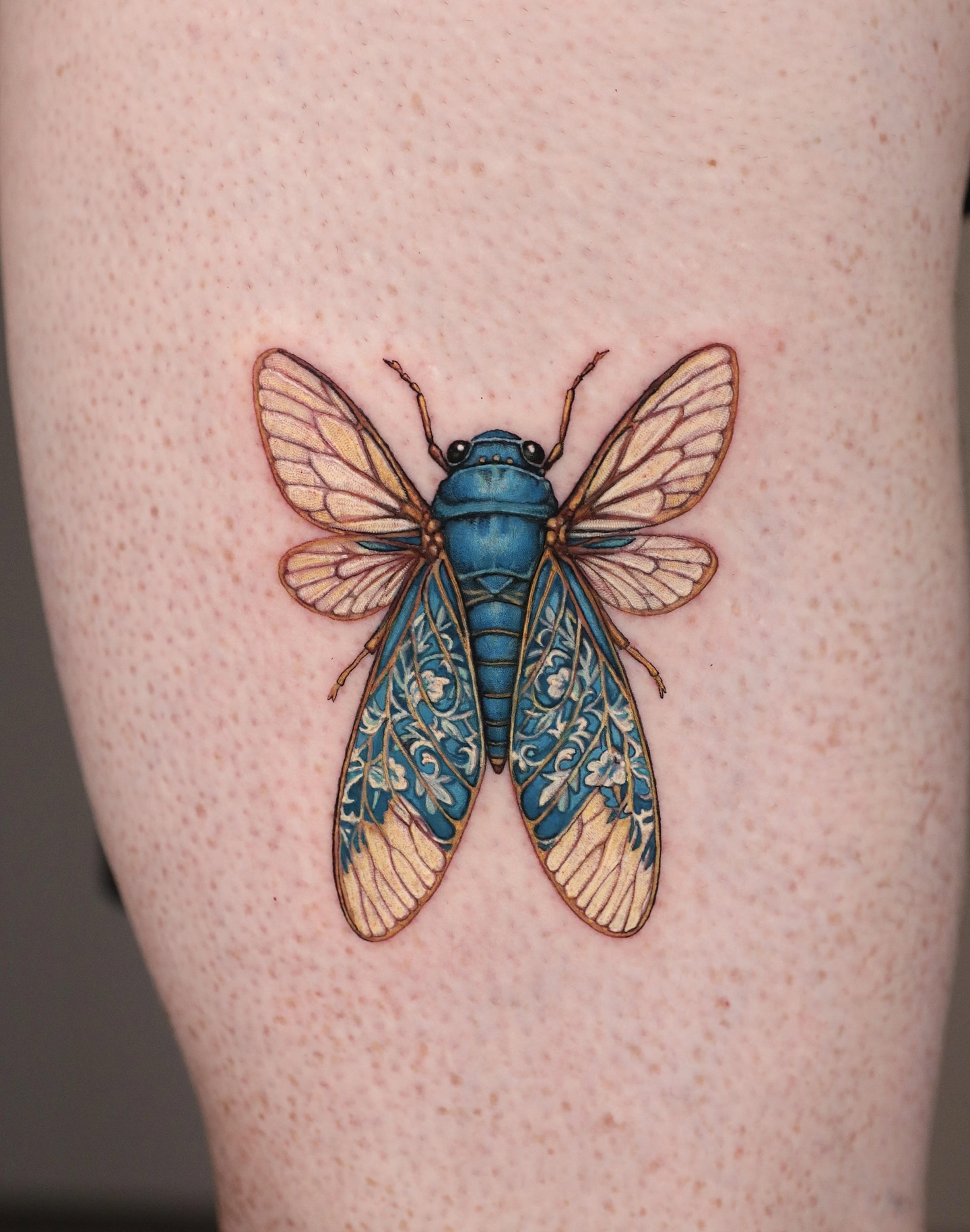 3D Blue Fly Tattoo
