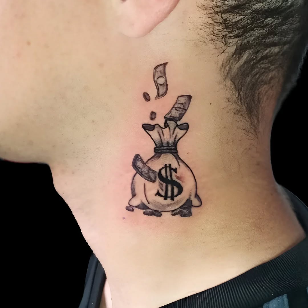 Flowing Cash Tattoo design