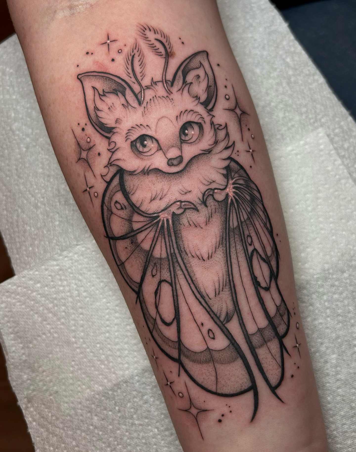 Moth Bat tattoo