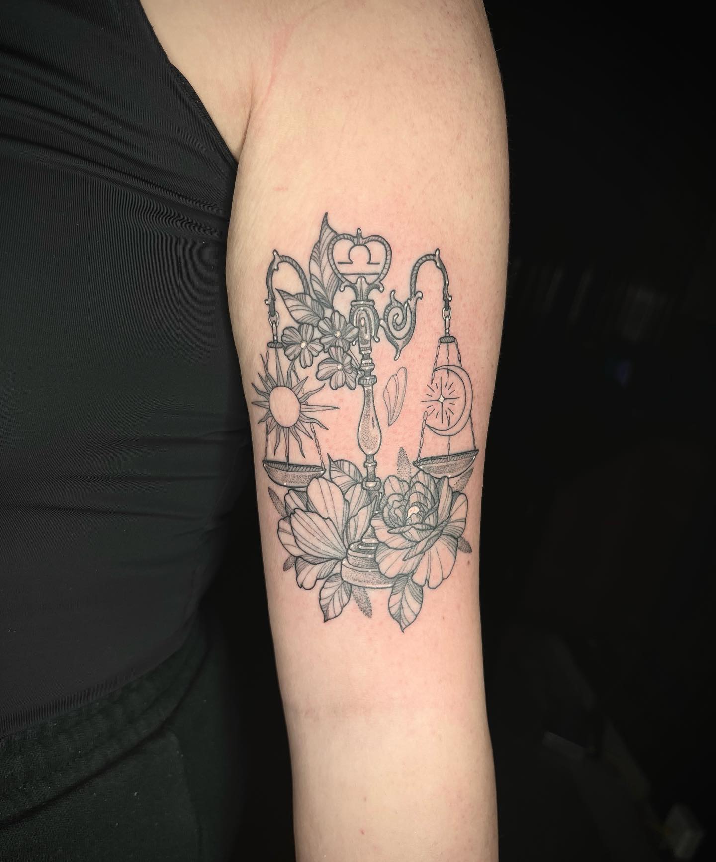Floral Libra Tattoo