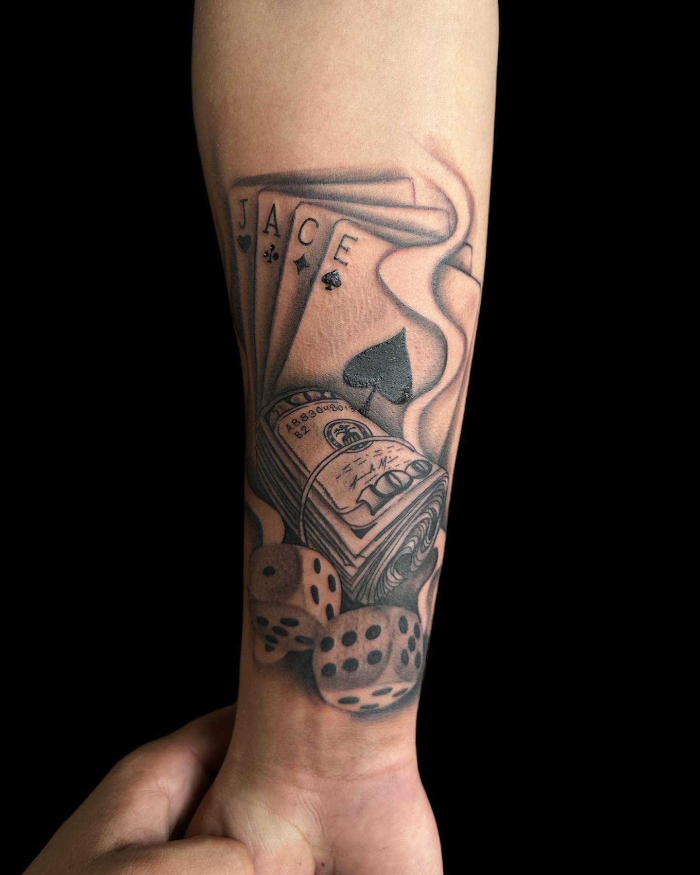 Money themed tattoo