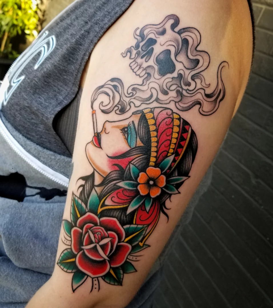 Neotraditional Sleeve Tattoo