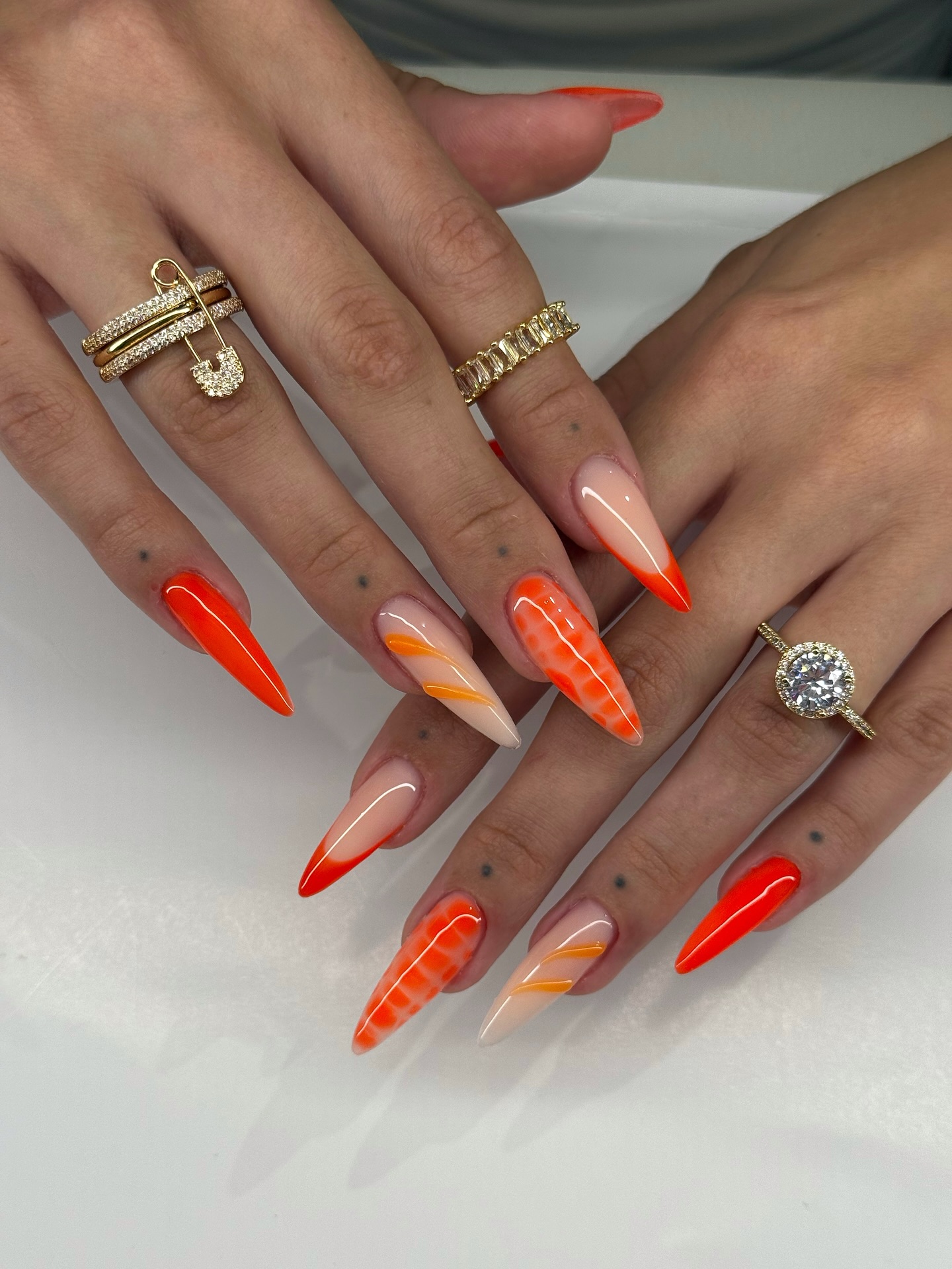 French Coco Orange Nails