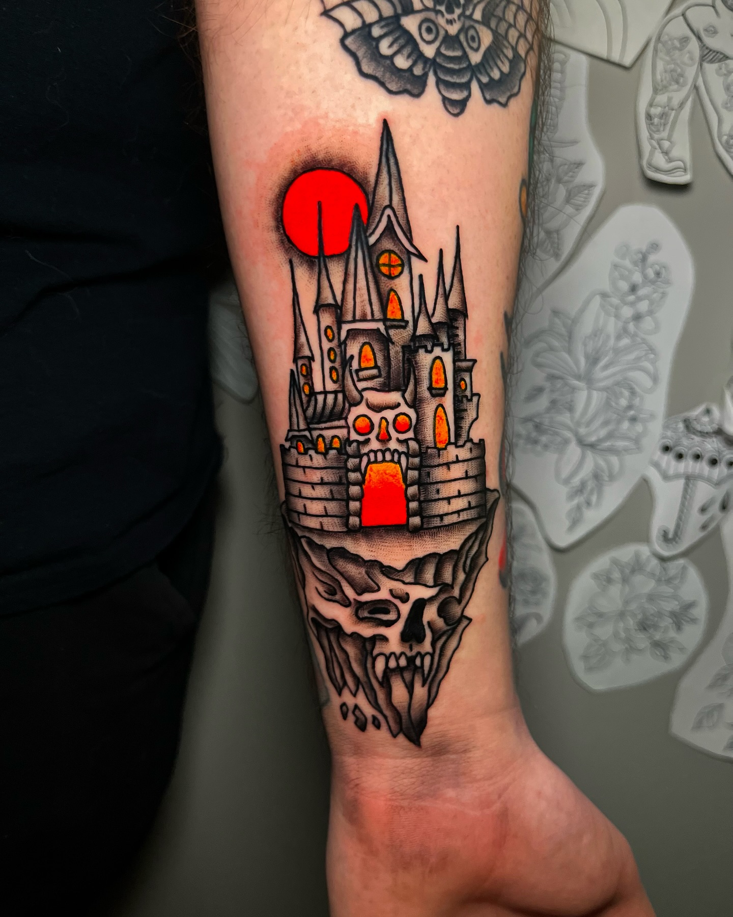 bold castle tattoo