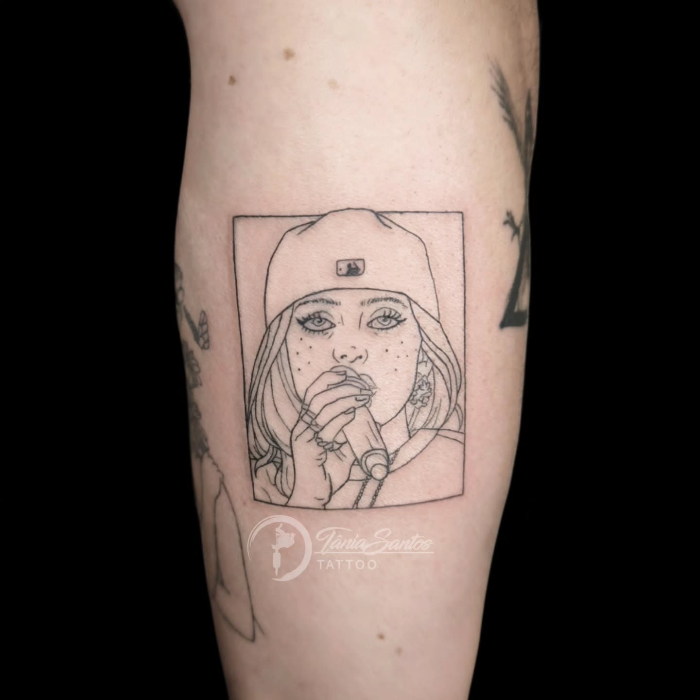 Cute Billie Eilish Face Tattoo