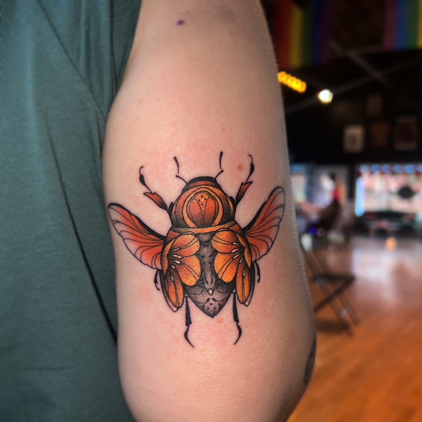 Little Colored Beetle Tattoo