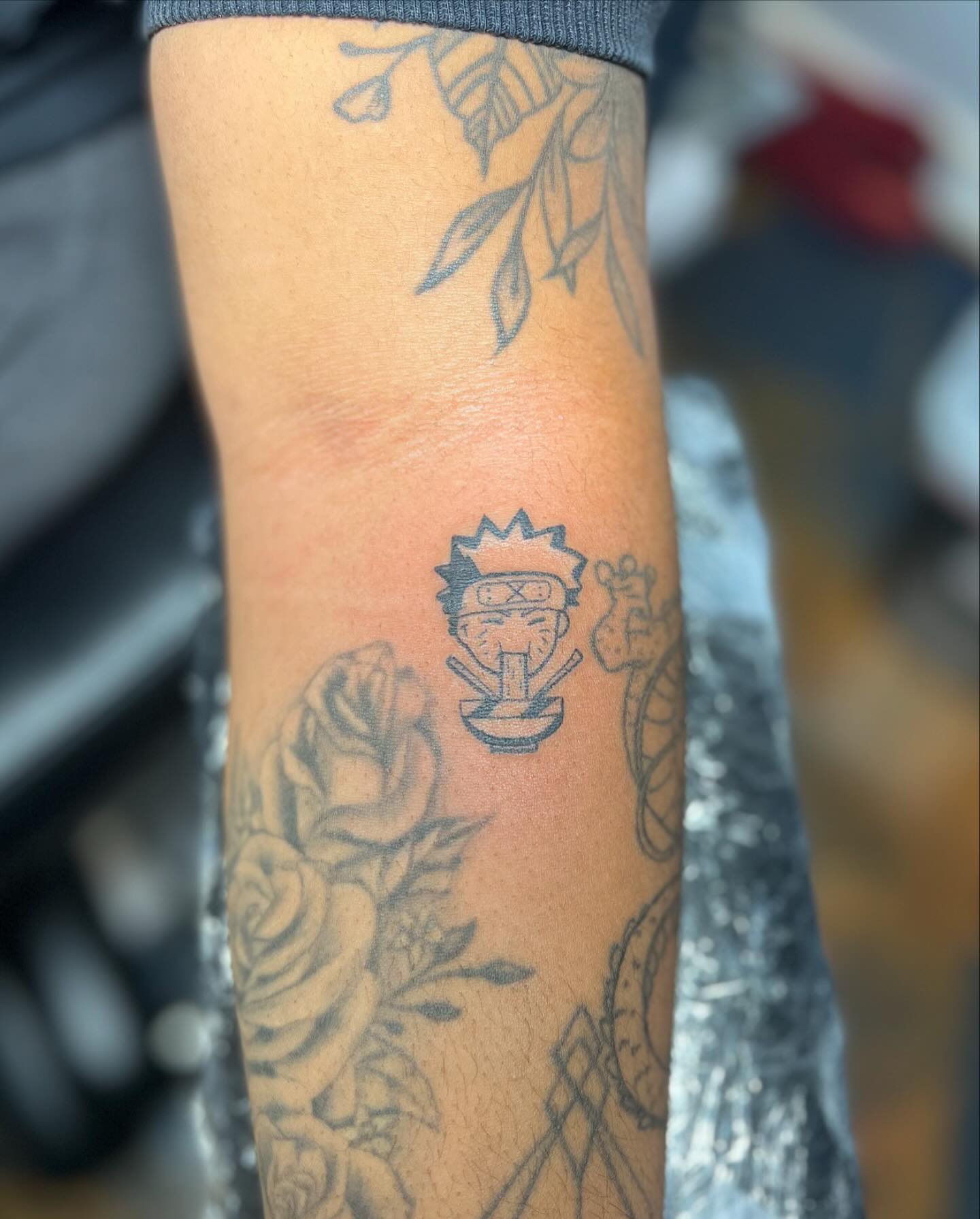 Shaded Small Anime Tattoo