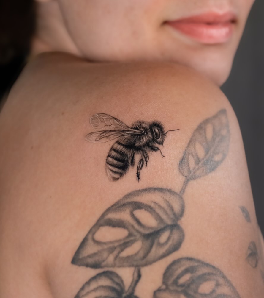 Realistic Bee Tattoo