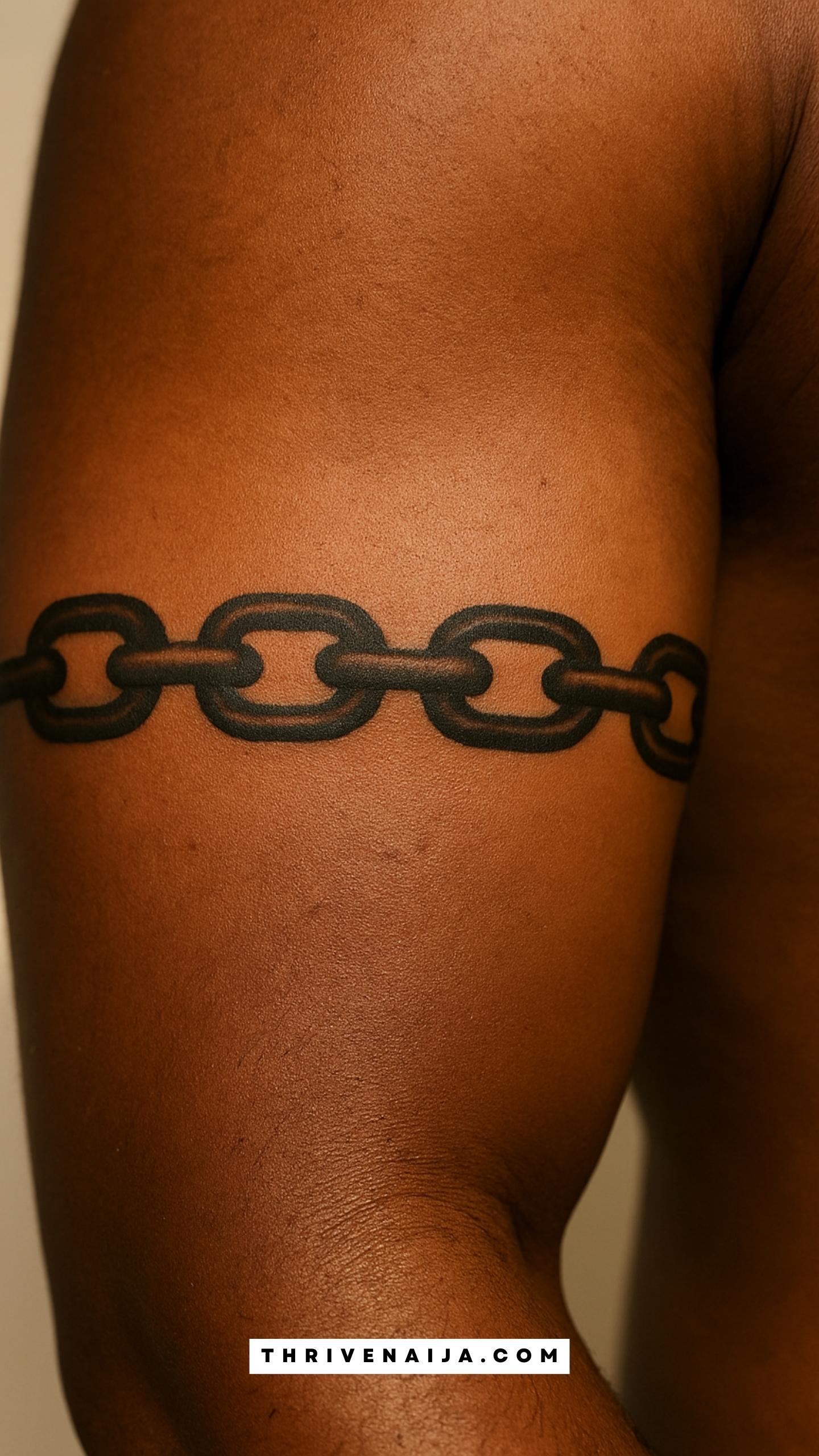 Chain Link Arm Band Tattoo