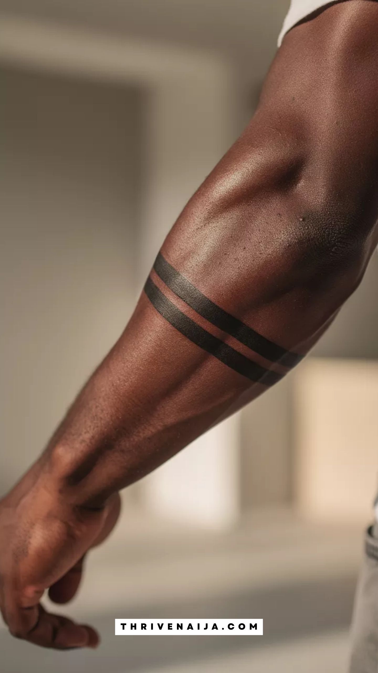 Double-Line Minimal Arm Band Tattoo