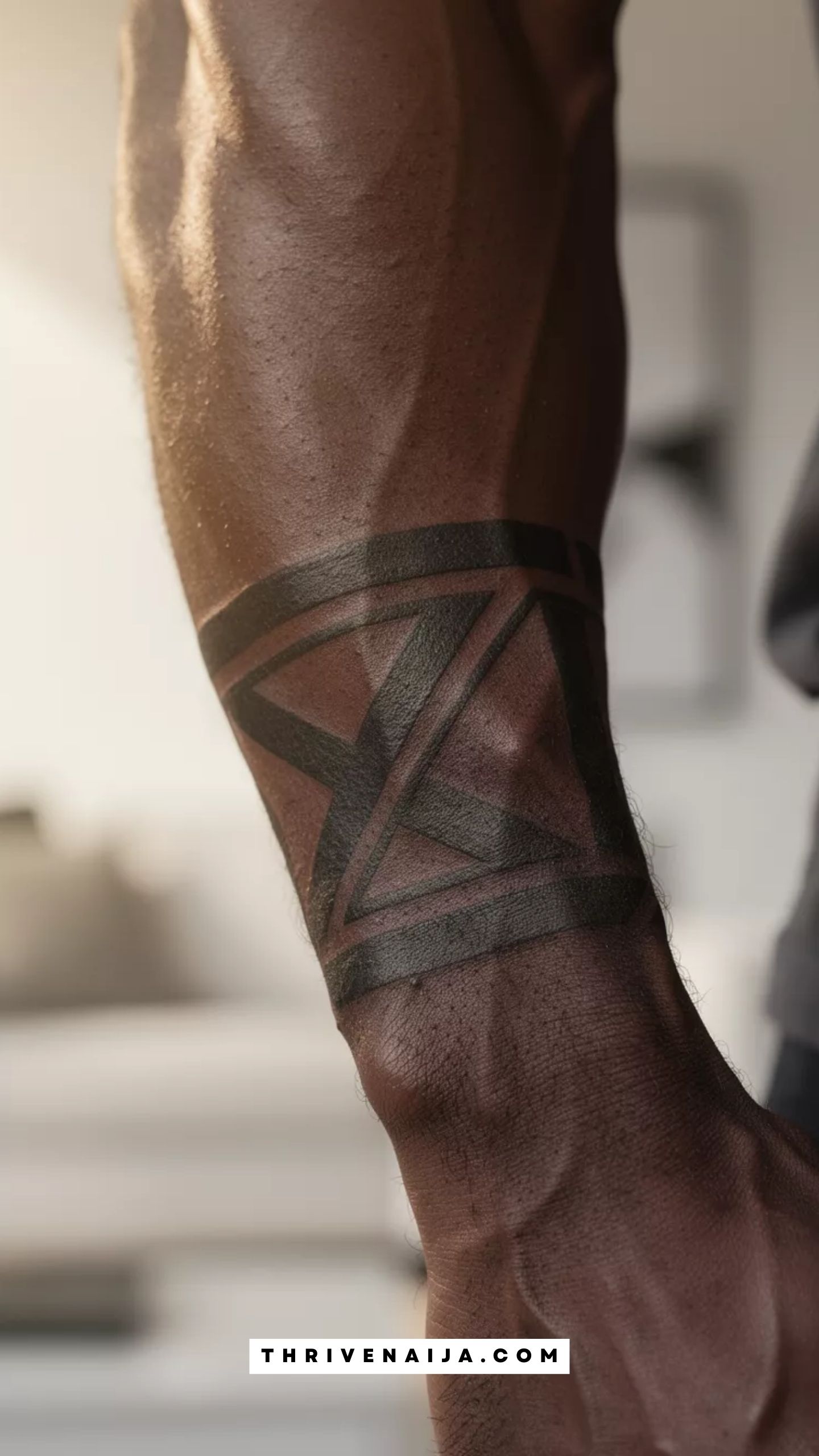 Geometric Shape Arm Band Tattoo