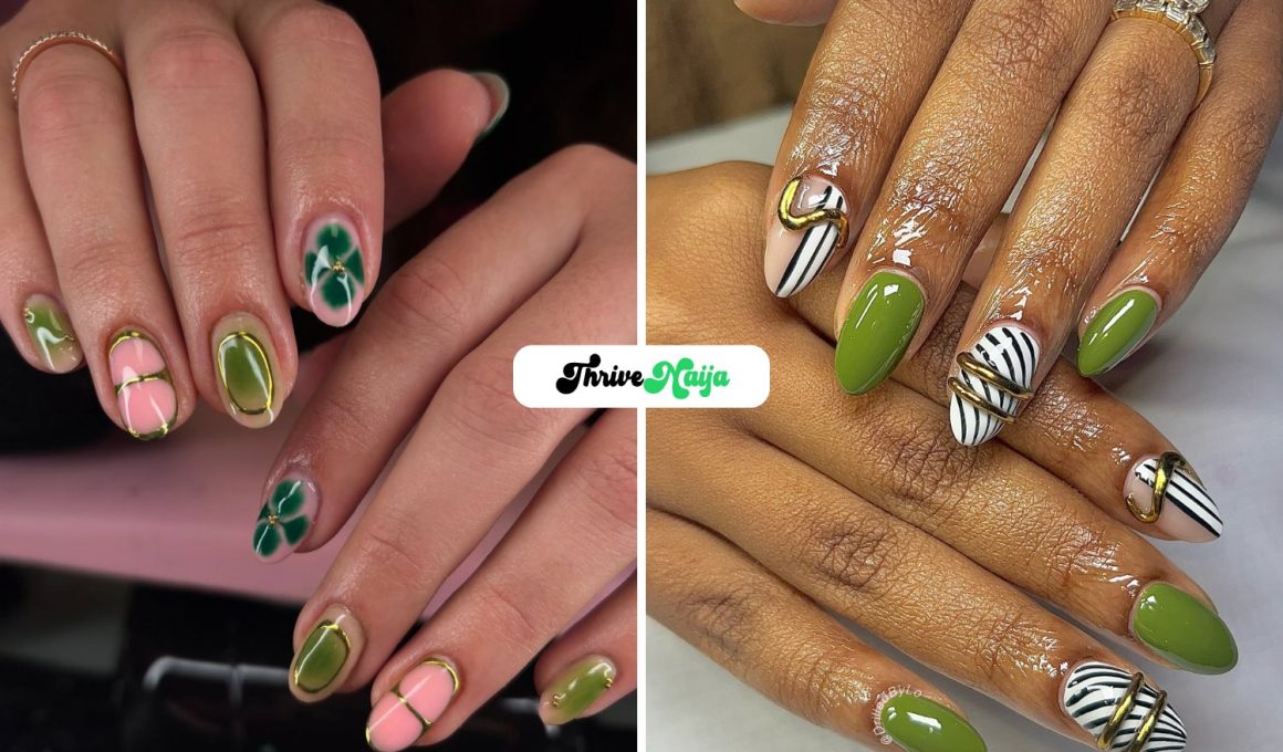Green Gel Nail Designs