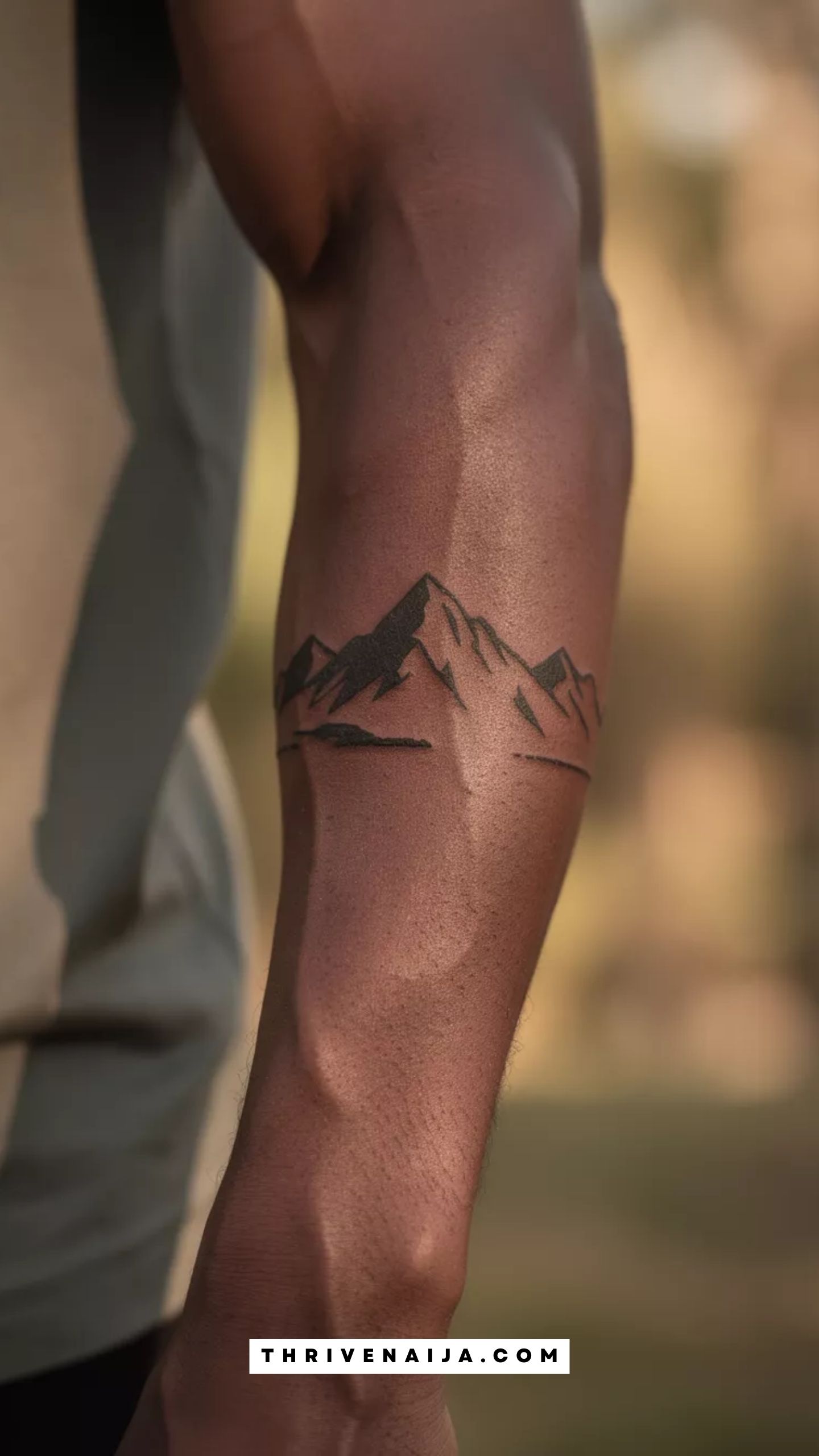 Mountain Silhouette Arm Band Tattoo
