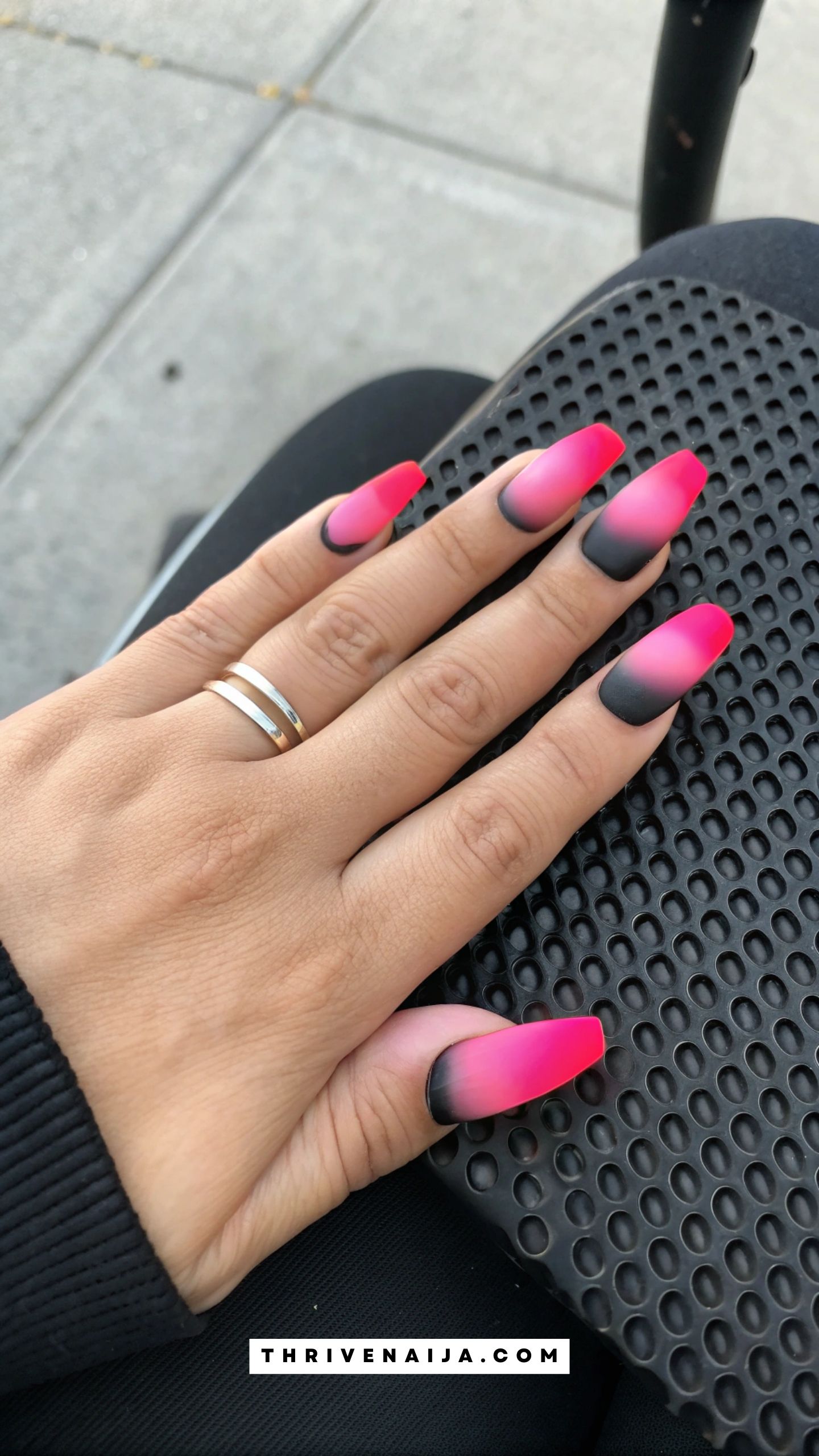 Neon Pink to Black Ombre