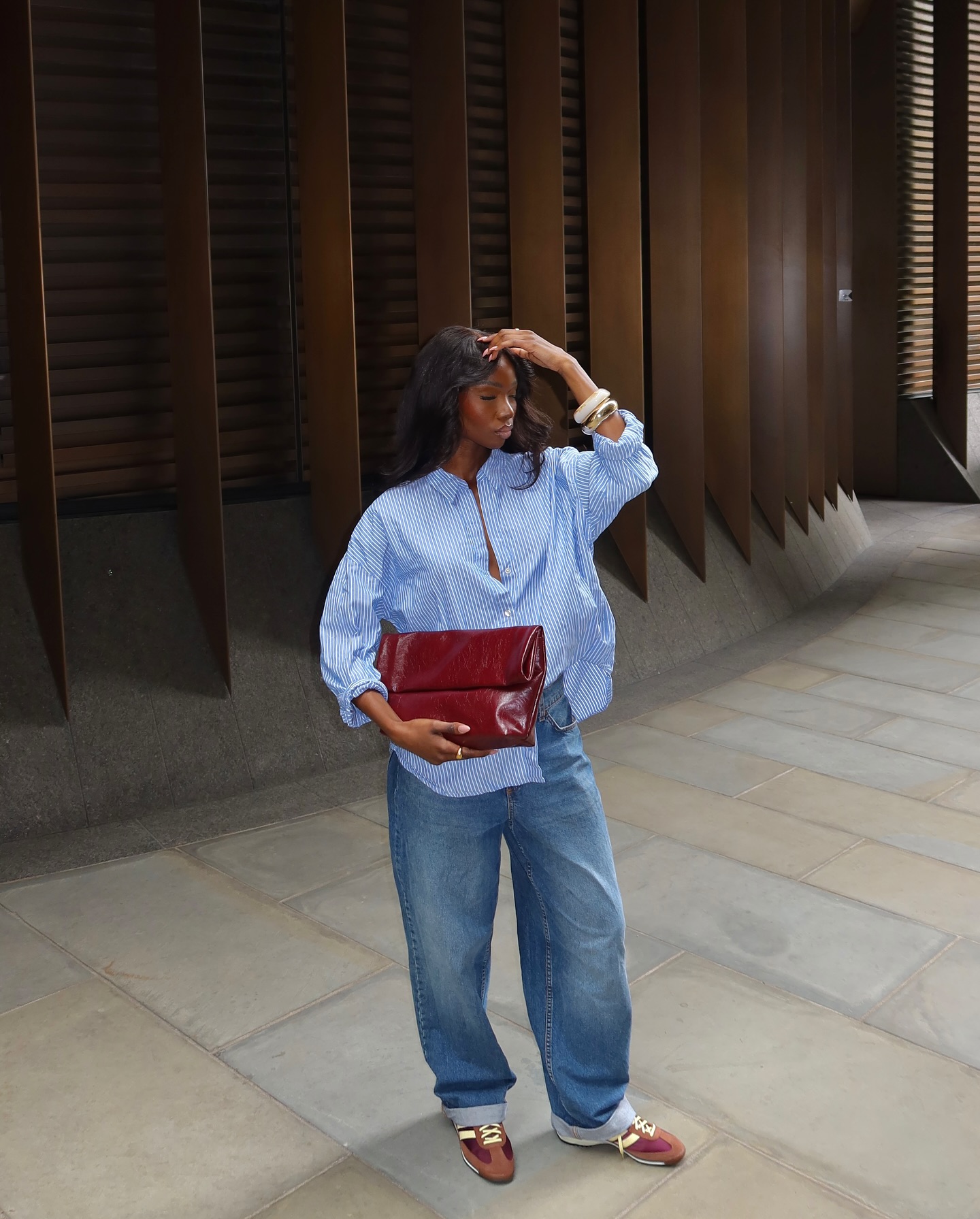 Oversized Shirt Paired With Oversized Jeans