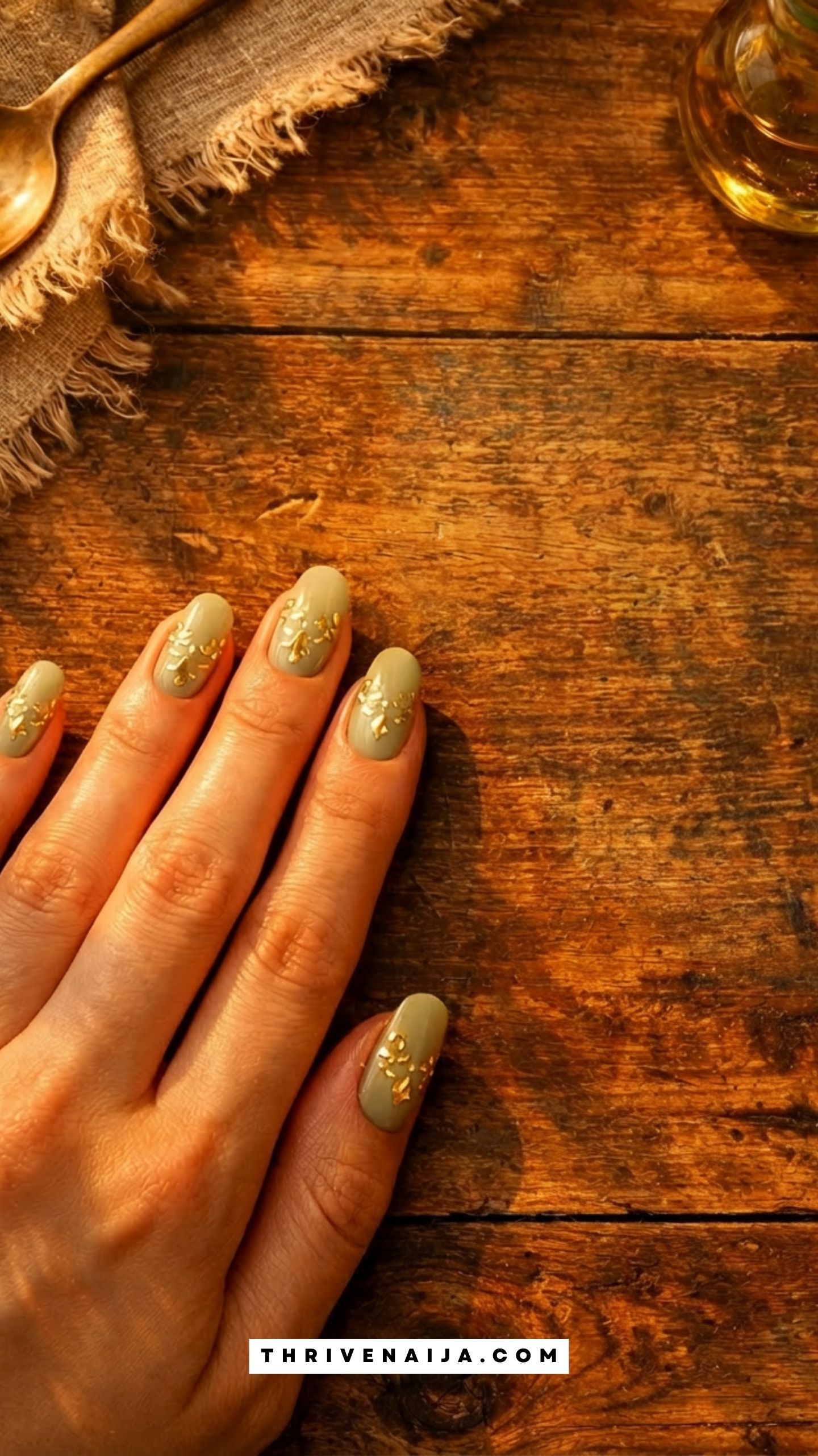 Pistachio with Gold Foil Flakes