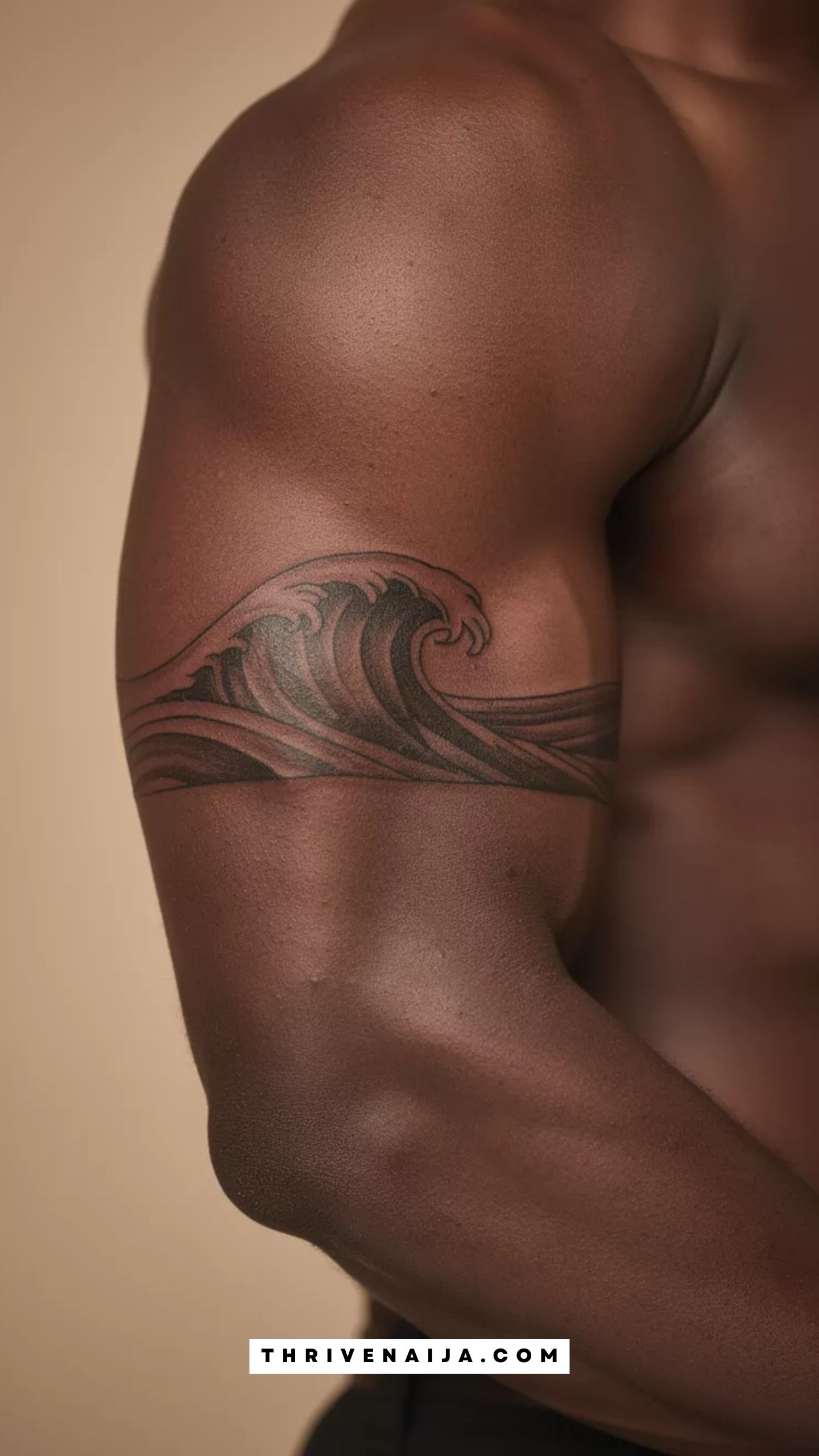 Wave Pattern Arm Band Tattoo
