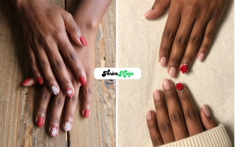 Cute Red Floral Nail Ideas